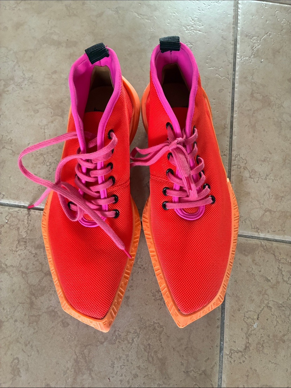 John Fluevog Vegan Vogs shoes size 11W 9M New Orange and Pink